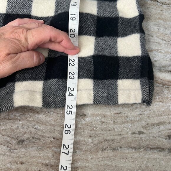 Lauren Ralph Lauren Wool Flannel Shacket Black White Check Medium Full Zip Women - Picture 8 of 9